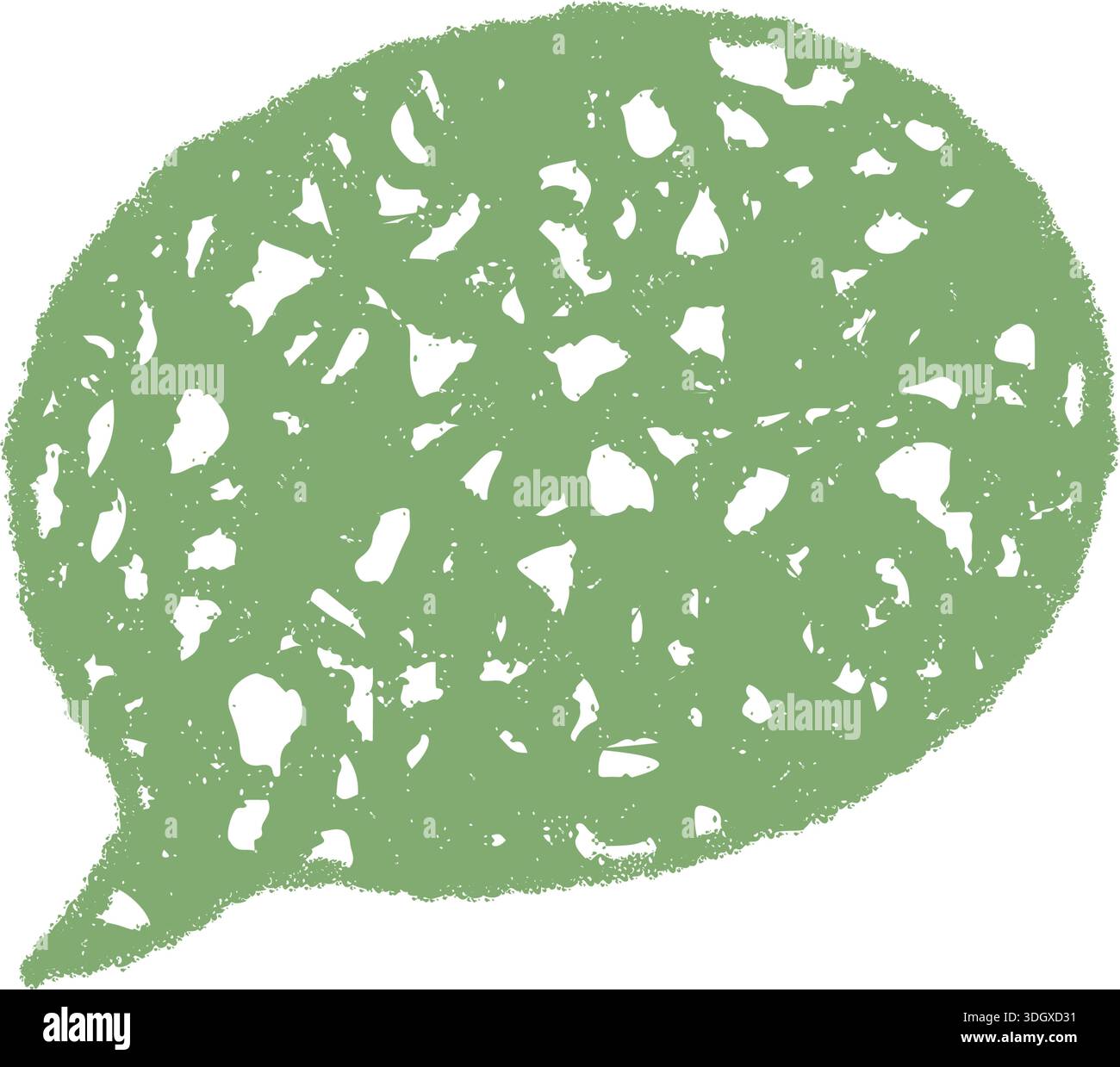 Green Fluid Crayon Scribble Speech Bubble Stock Vector