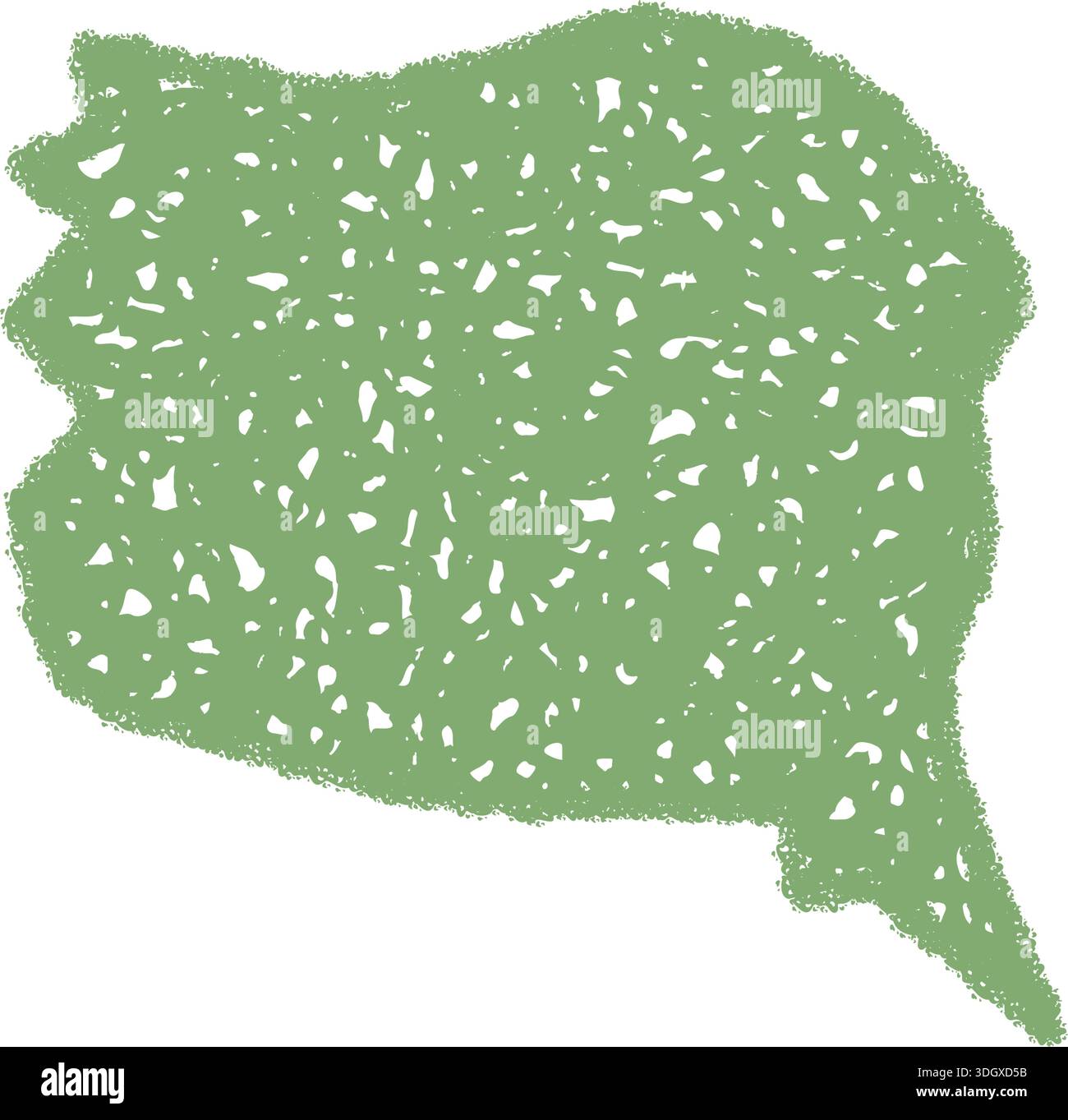 Green Wavy Crayon Scribble Speech Bubble Stock Vector