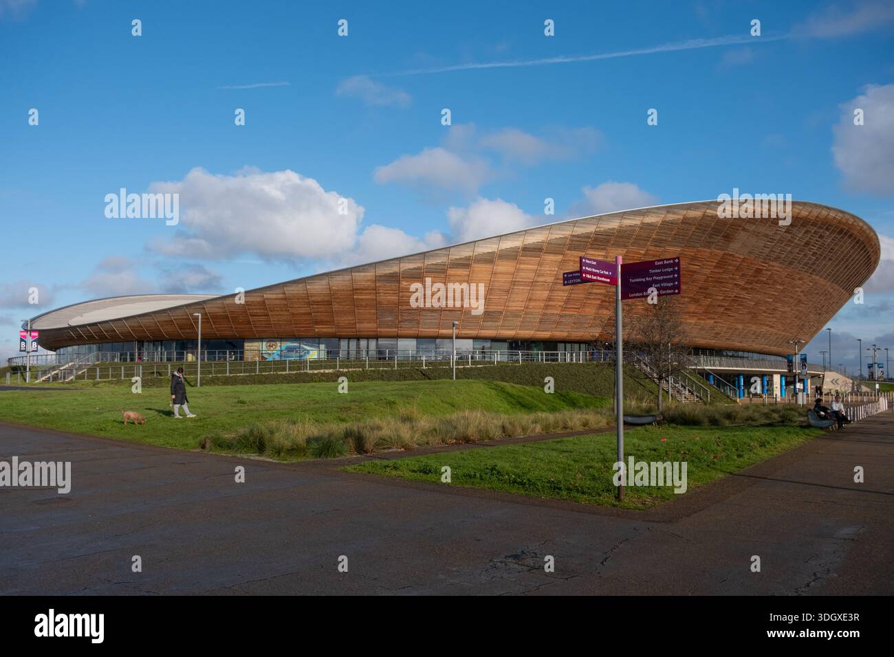 London Velodrome at Queen Elizabeth Olympic Park, Stratford. Iconic cycling venue built for the 2012 Olympic Games, East London. Timber architecture. Stock Photo