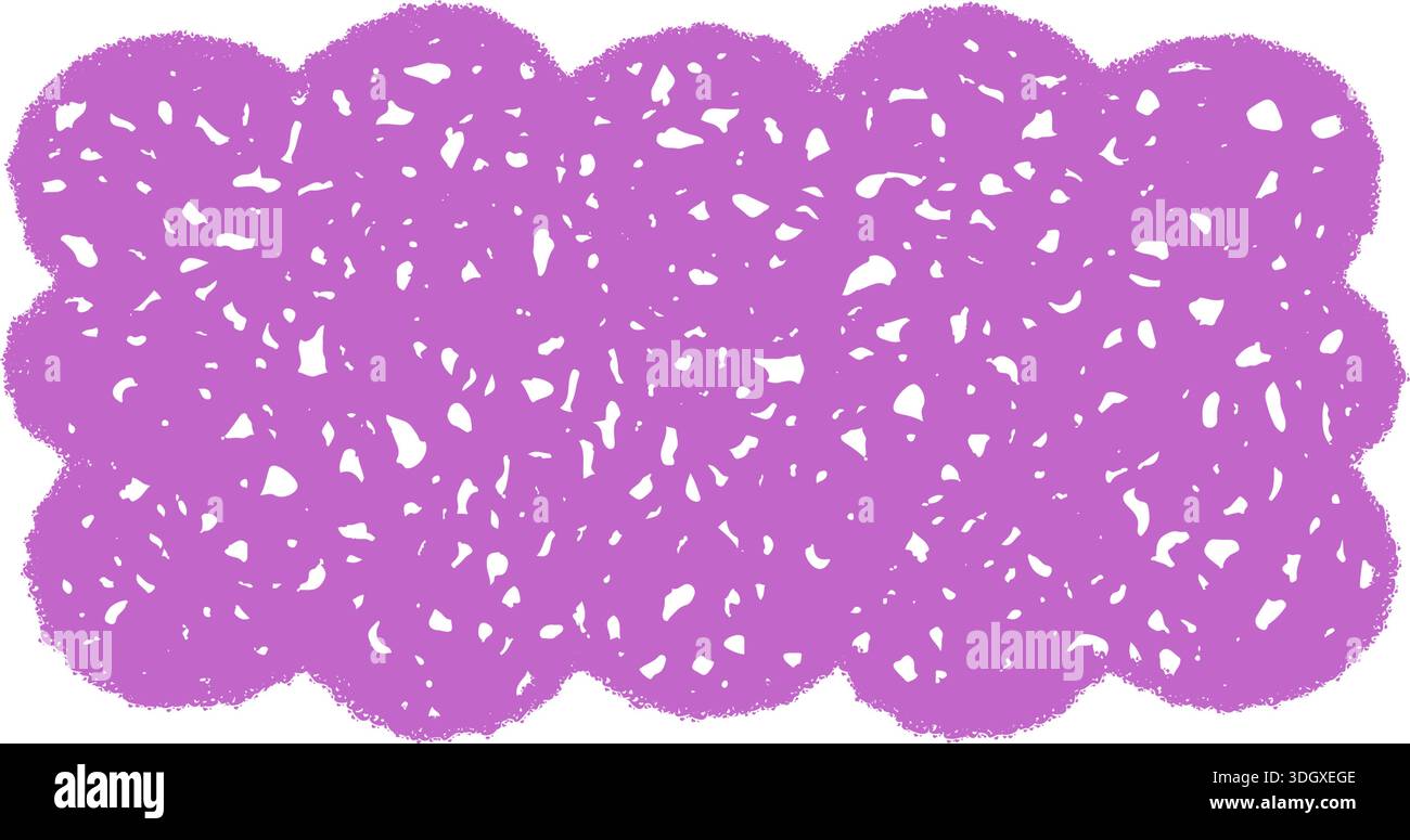 Groovy Crayon Scallop Rectangle Border Doodle Stock Vector