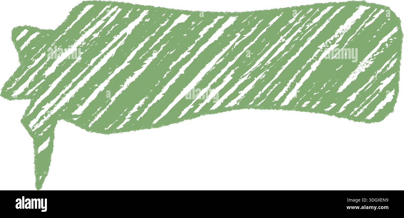 Green Wavy Chalk Speech Balloon Sketch Stock Vector
