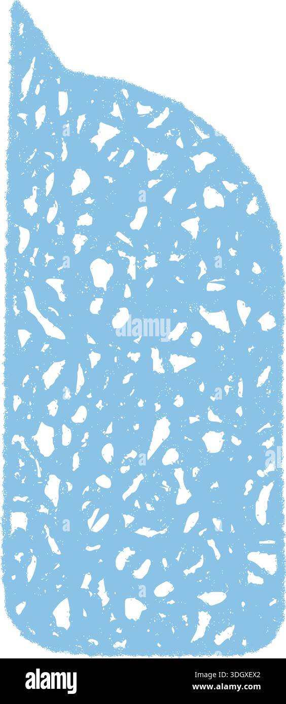 Blue Chalk Scribble Speech Balloon Rectangle Stock Vector