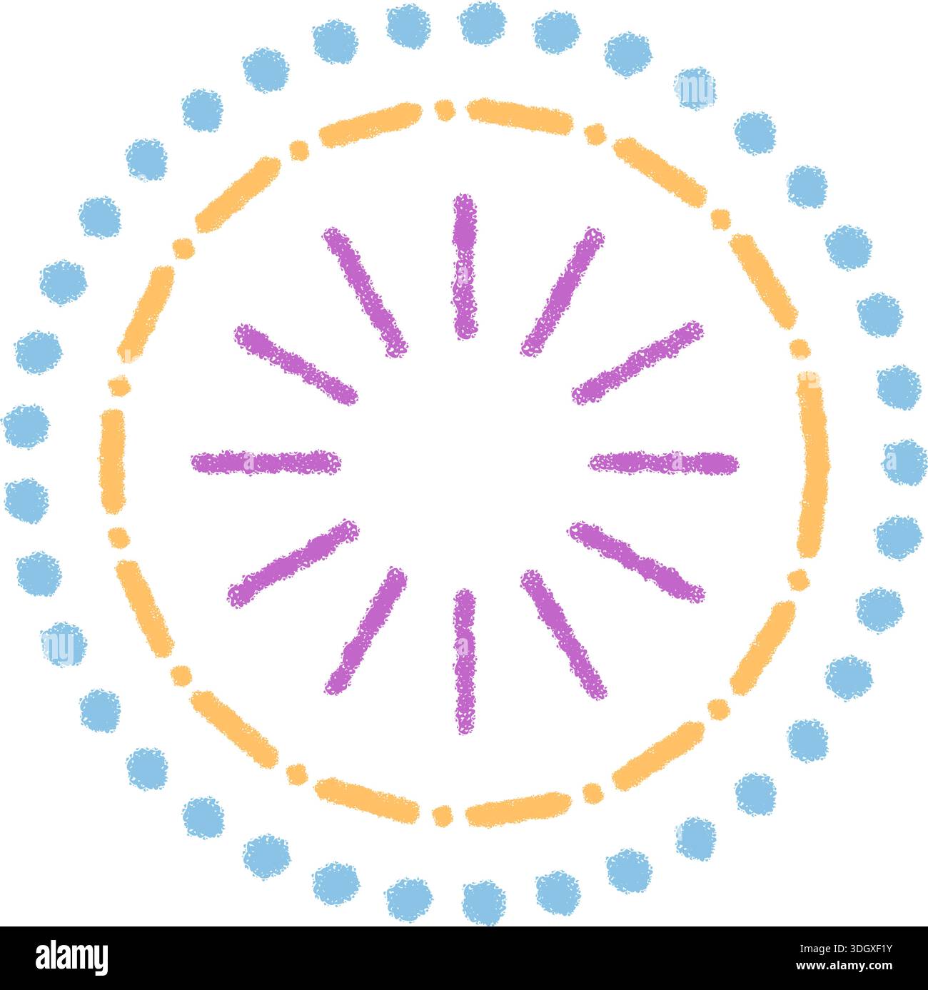 Chalk Firework Burst In Circle Stock Vector