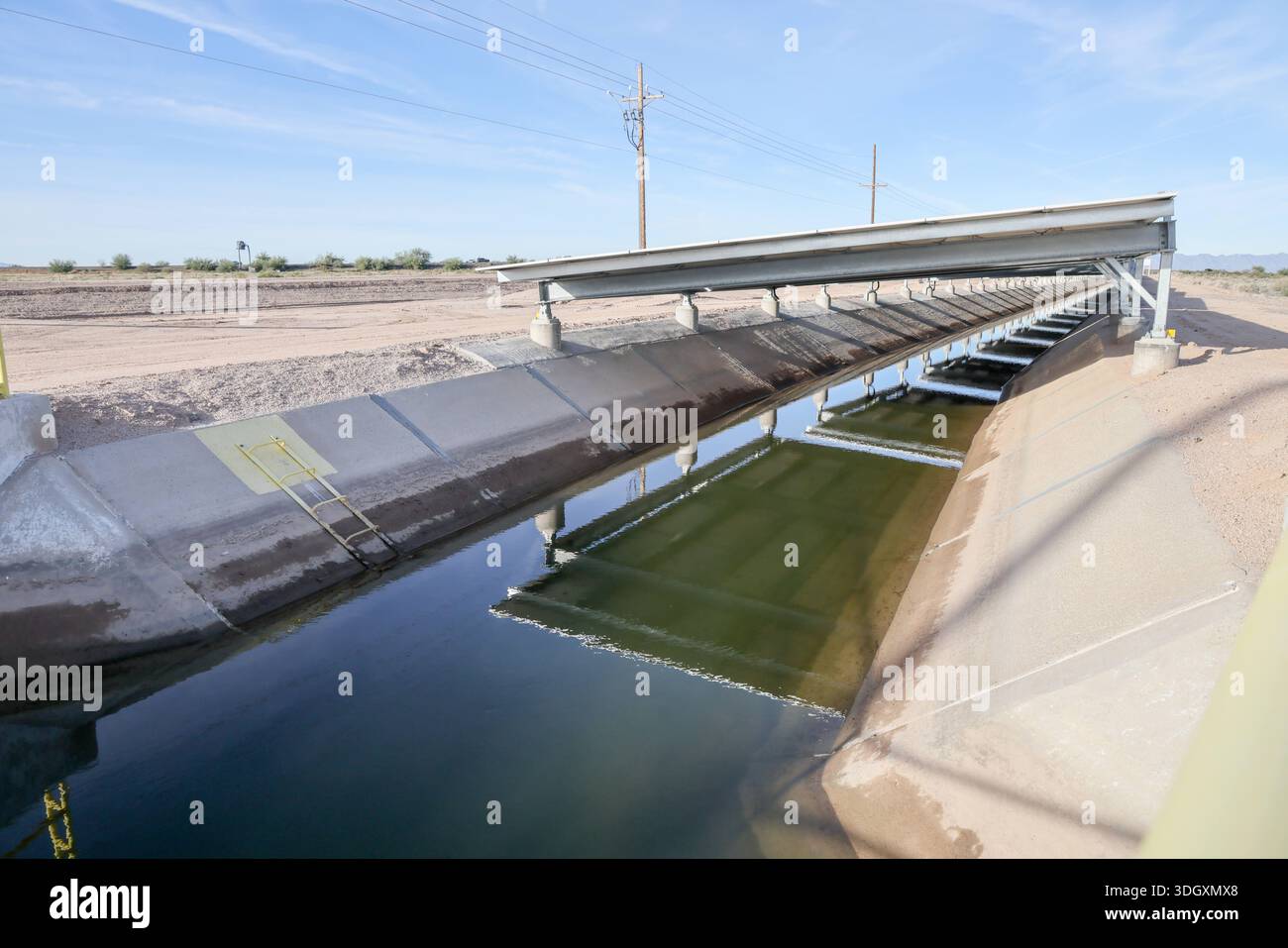 Canal top solar panels along the Casa Blanca Canal on the Gila River ...