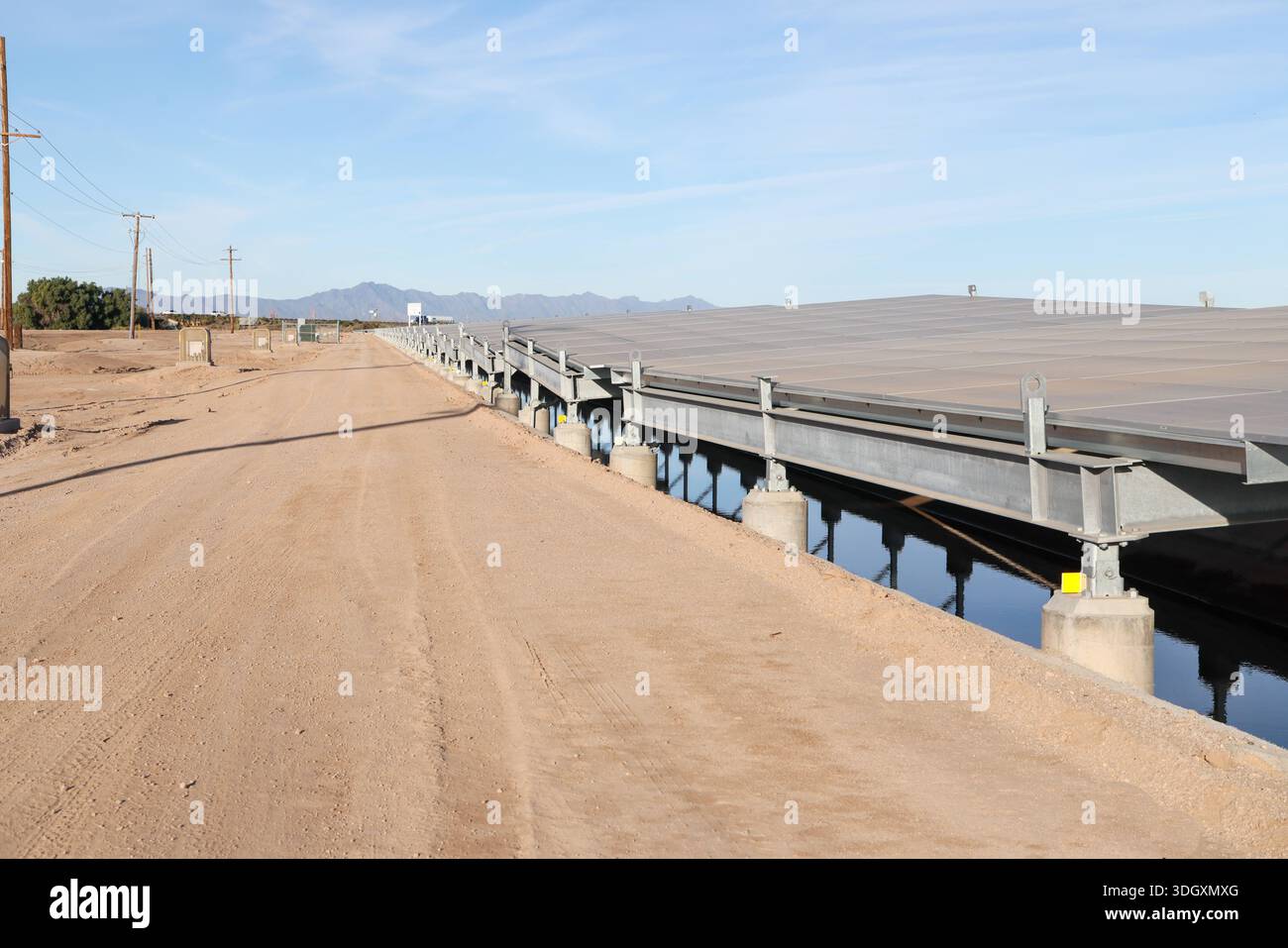 Canal top solar panels along the Casa Blanca Canal on the Gila River ...