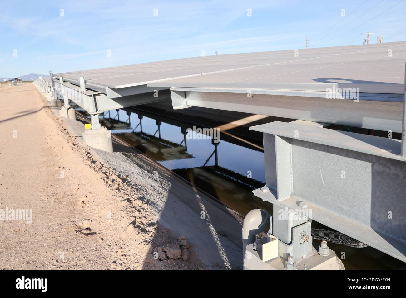 Canal top solar panels along the Casa Blanca Canal on the Gila River ...