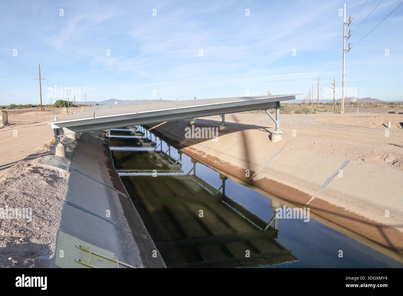 Canal top solar panels along the Casa Blanca Canal on the Gila River ...