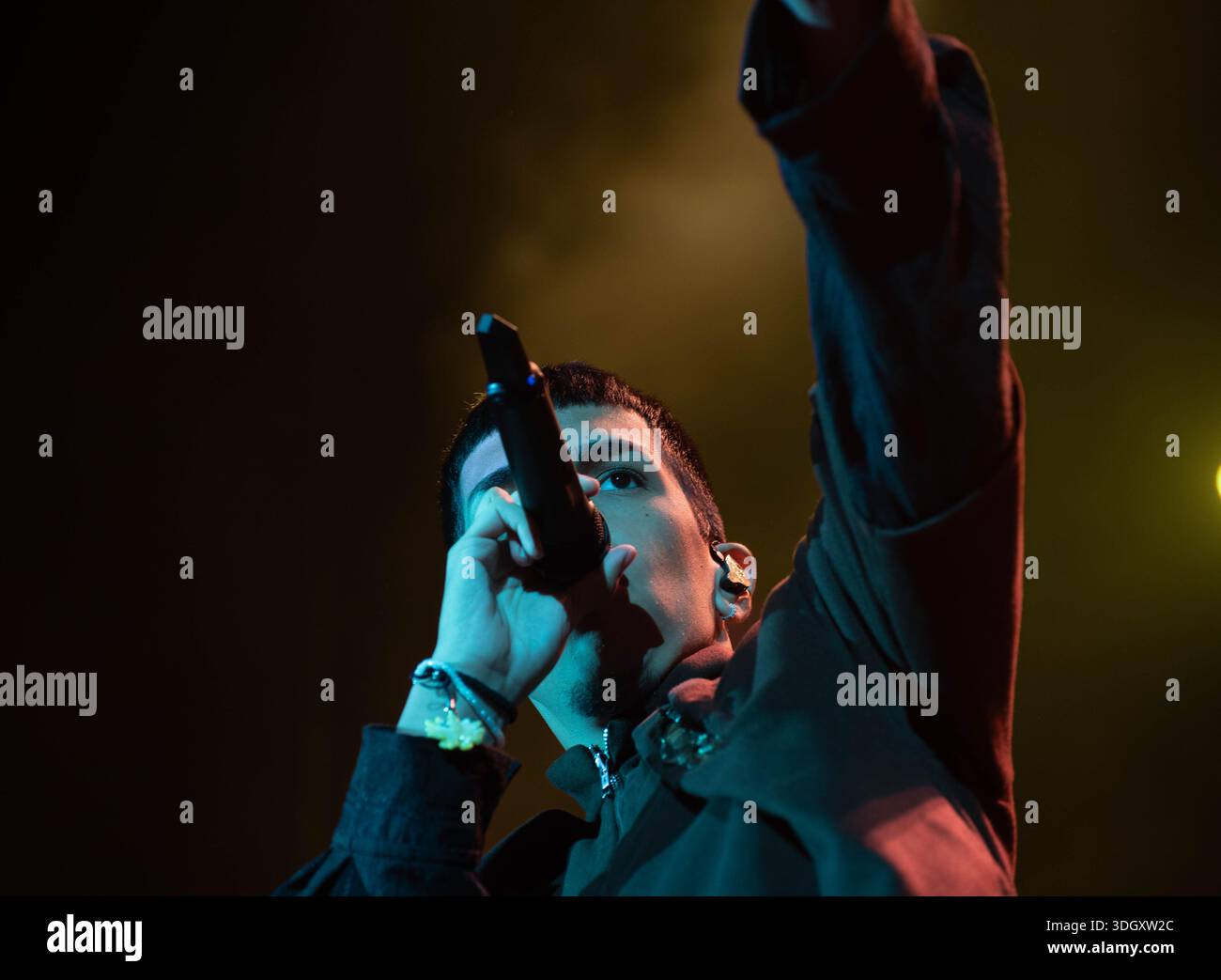 Milo J performs live on stage during a concert. Photo by Mariana Gomez ...
