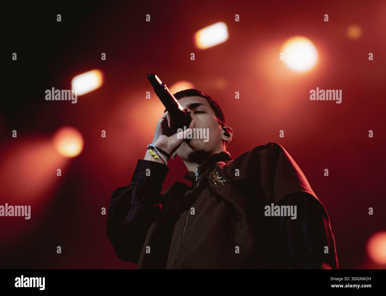 Milo J performs live on stage during a concert. Photo by Mariana Gomez ...