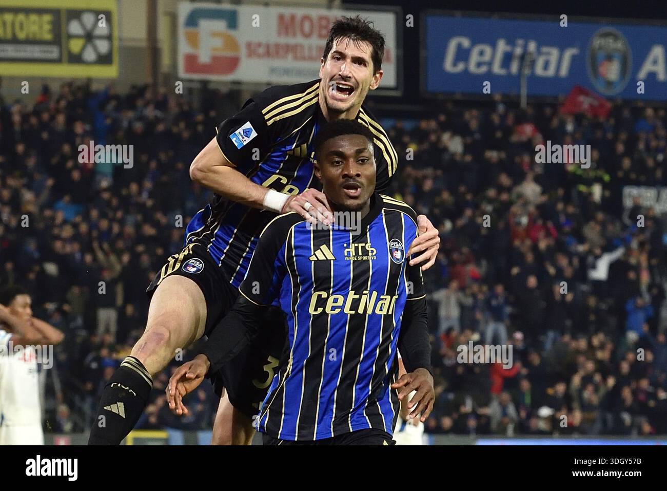 Ada Rafiu Rafiu Adekunle Durosinmi (Pisa) Stefano Moreo (Pisa) celebrate during ...
