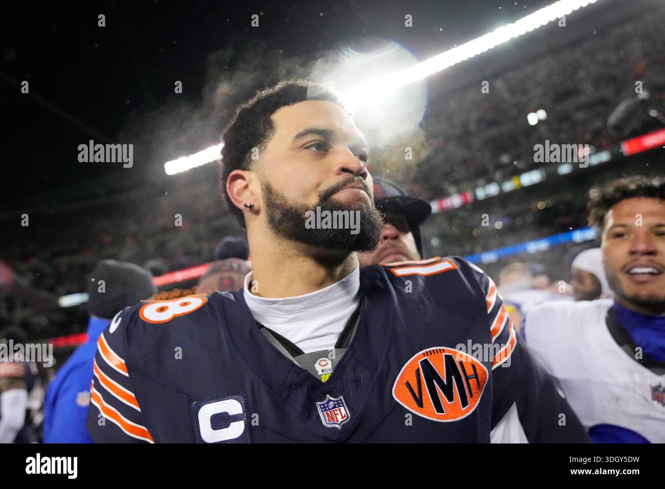 Chicago Bears quarterback Caleb Williams reacts following an overtime ...