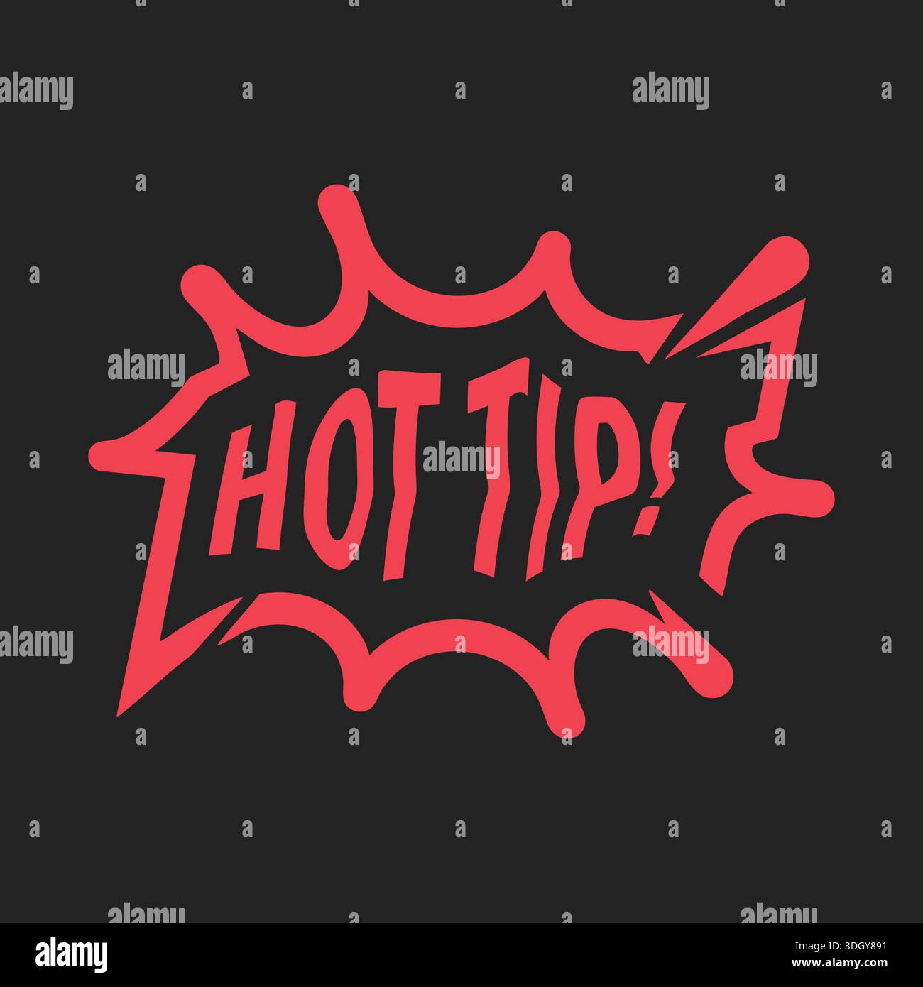 Jagged comic style explosion outline in red surrounding a dark center area for text placement. Stock Vector