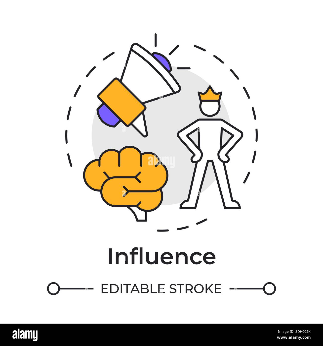 Influence multi color concept icon Stock Vector