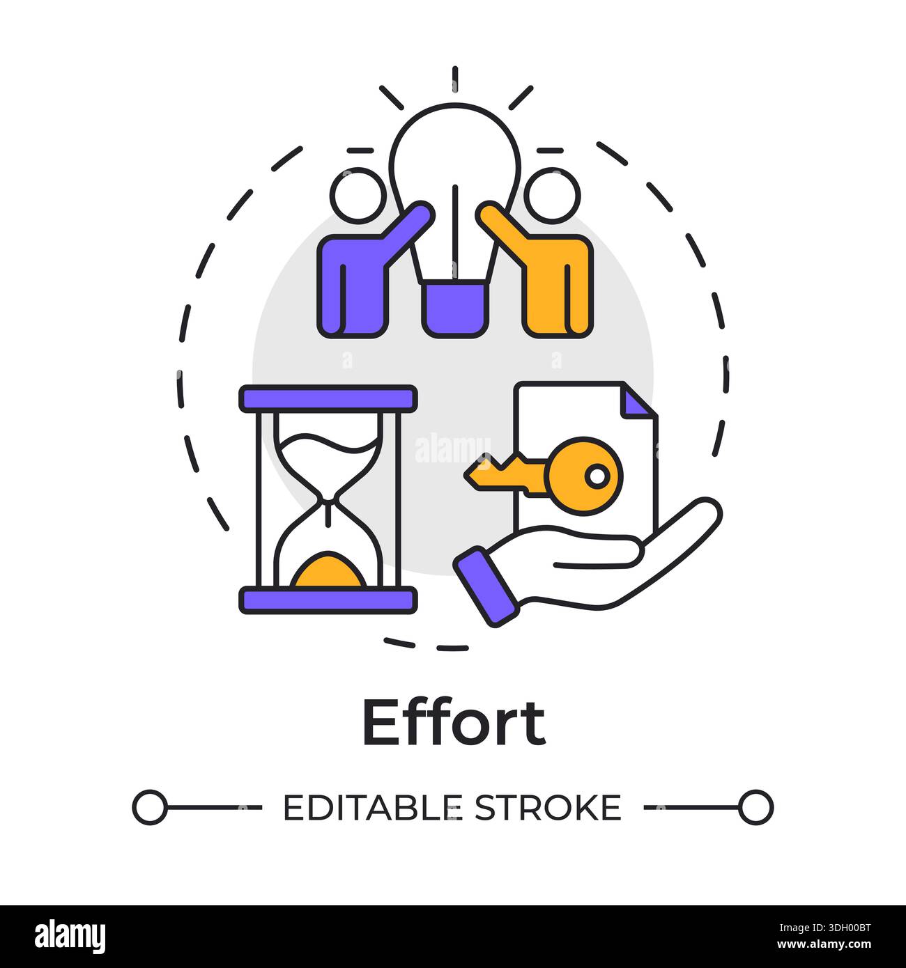 Effort multi color concept icon Stock Vector