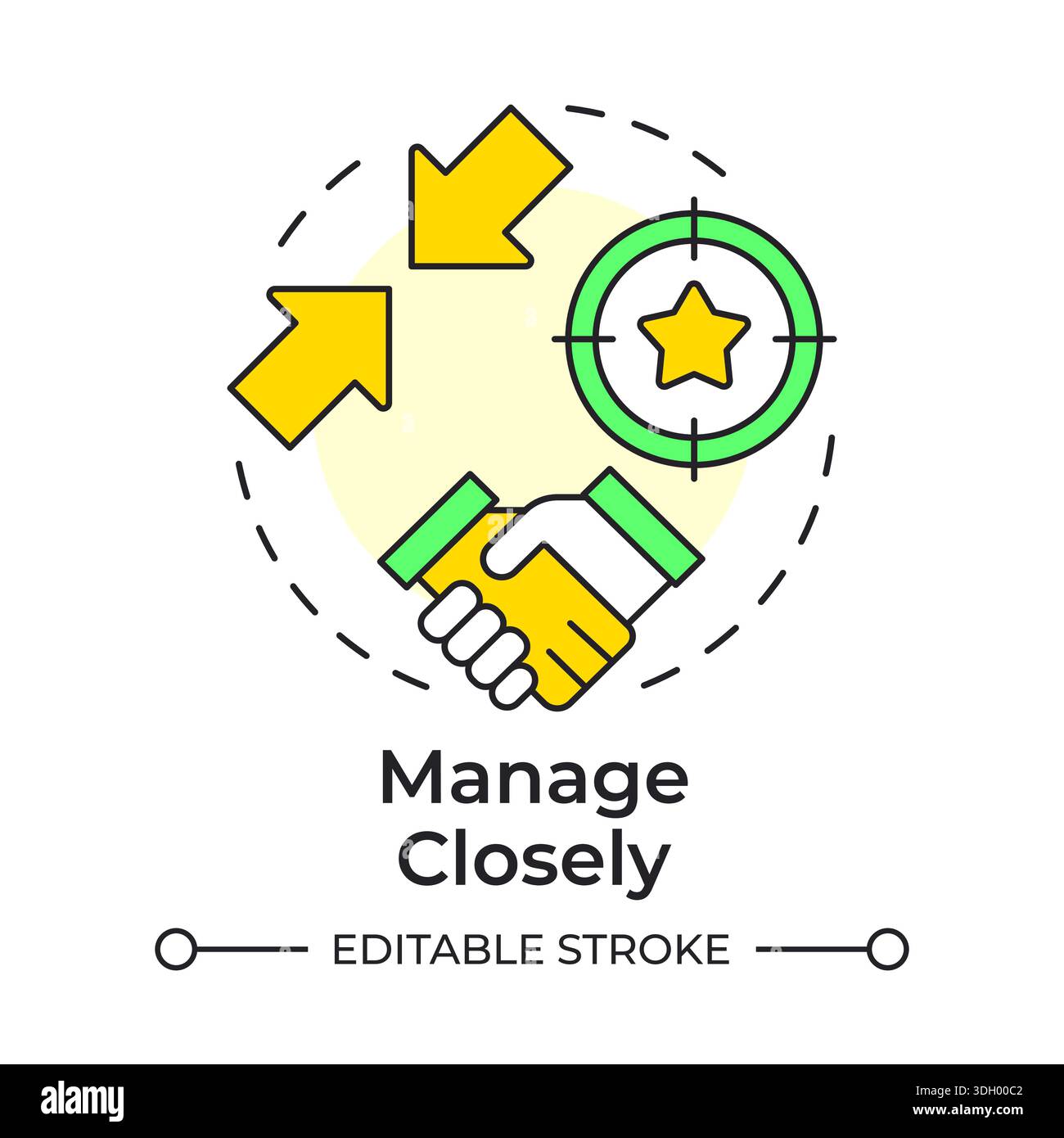 Manage closely multi color concept icon Stock Vector