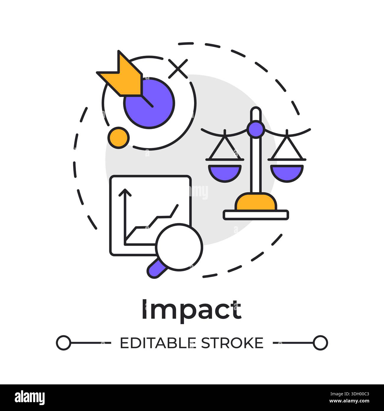 Risk management impact icon hi-res stock photography and images - Alamy