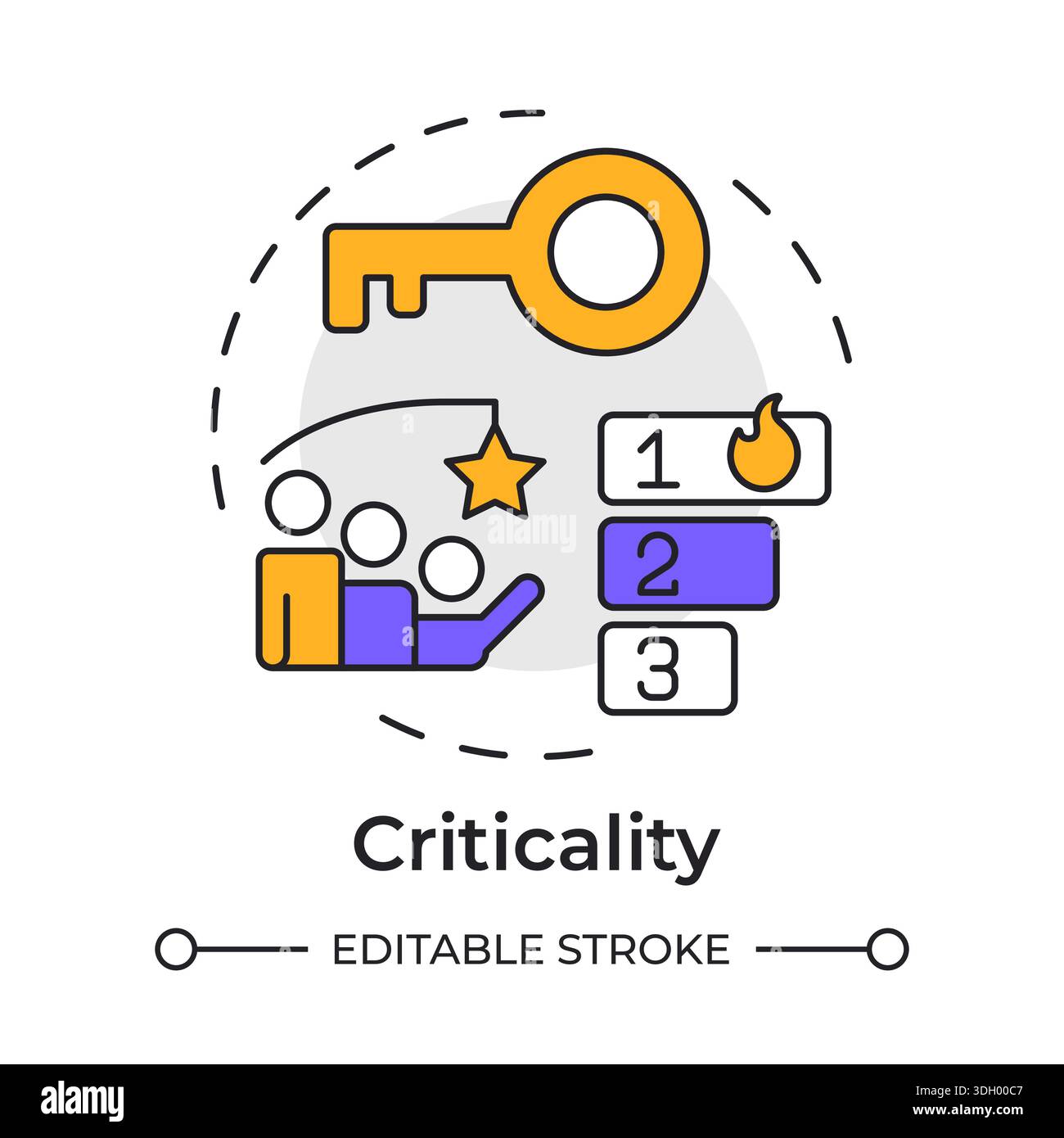 Criticality multi color concept icon Stock Vector