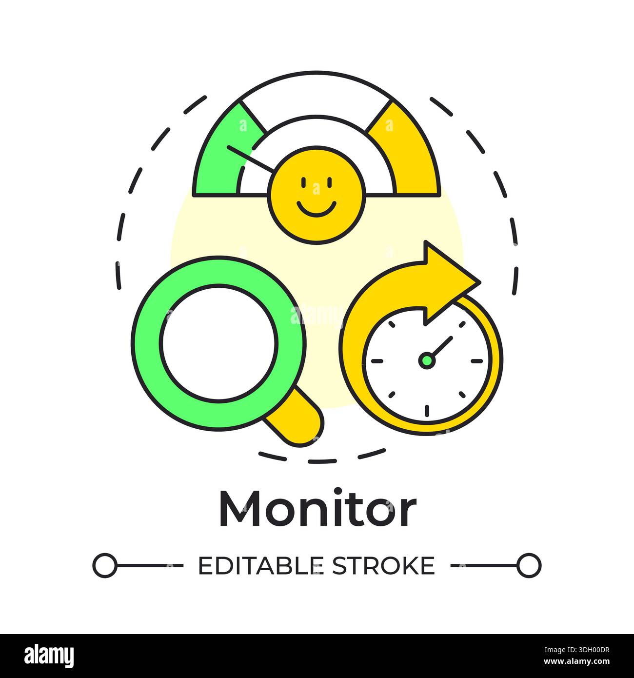 Monitor multi color concept icon Stock Vector