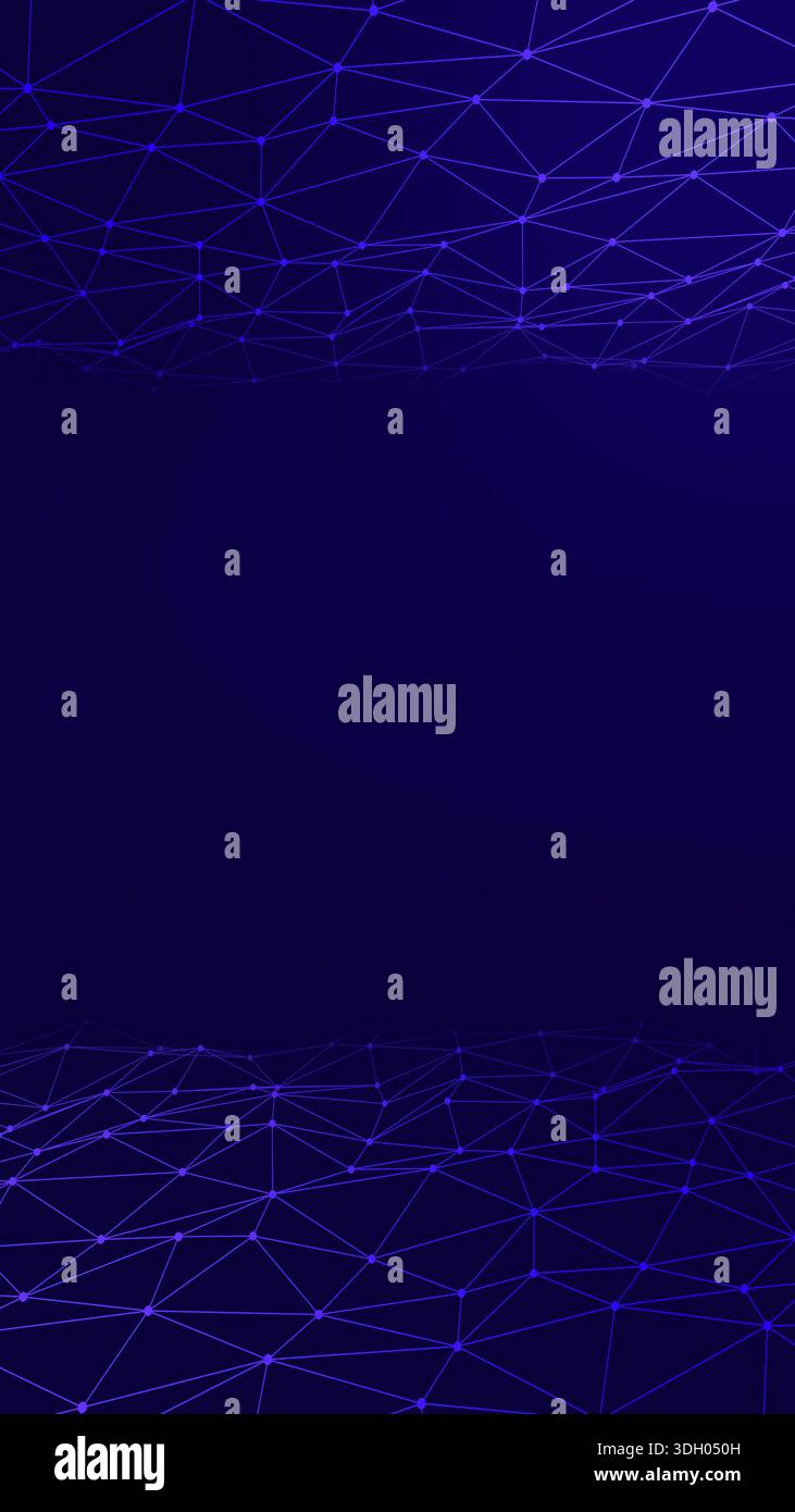 Abstract technology background showing connected dots and lines creating a complex digital network structure Stock Photo