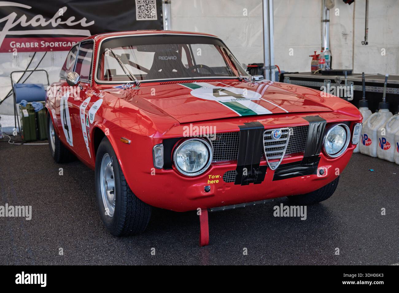 Iconic 1965 red Alfa Romeo Giulia Sprint GTA classic Italian race car ...