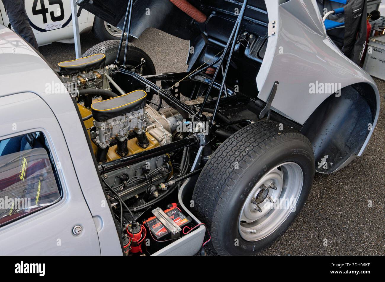 Flat Engine Component Detailed view of the rear-mounted flat engine and mechanical components ...