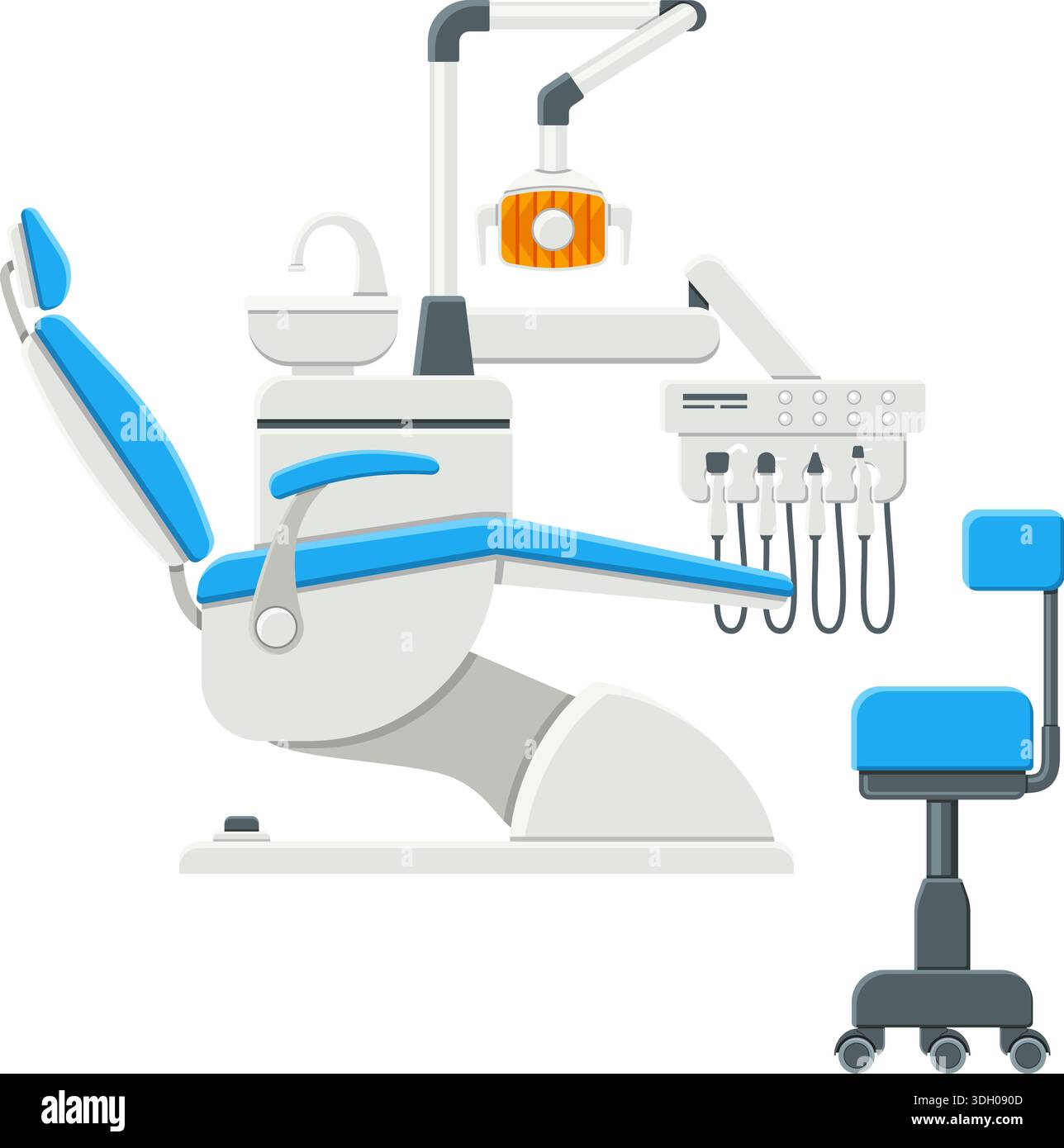 Dental Services Concept with flat icons Dentist chair. isolated vector ...