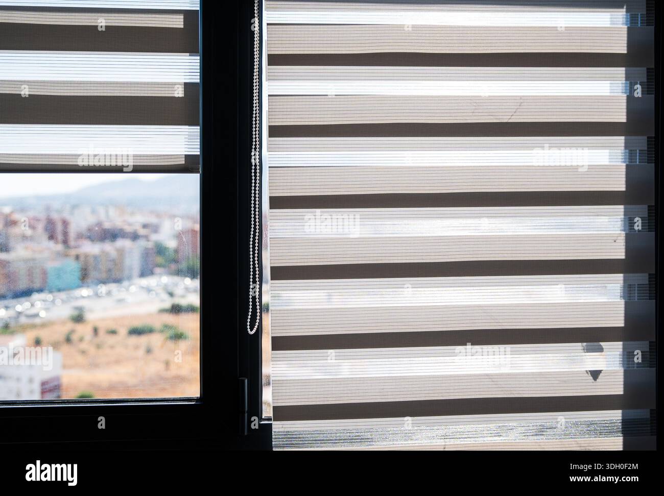 Vbertical Window Frame Vertical Window Frame With Zebra Blinds and Soft City Background ...