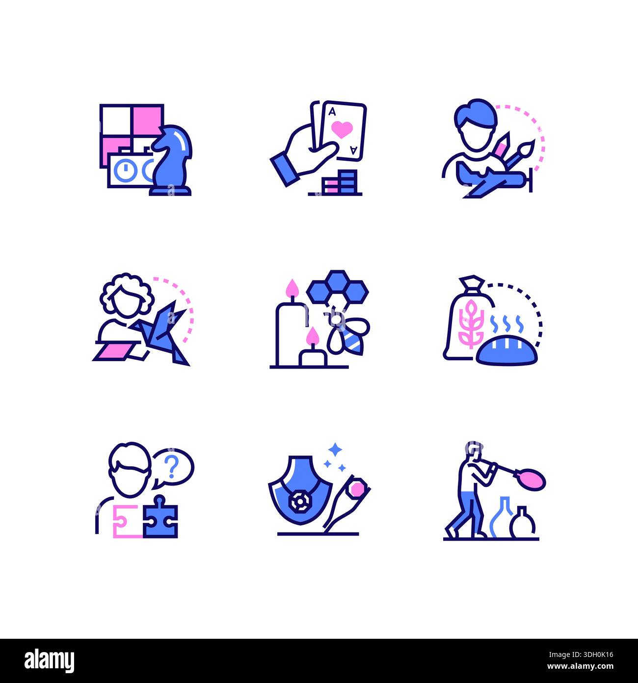 Hobbies and leisure - set of line design style icons Stock Vector Image ...