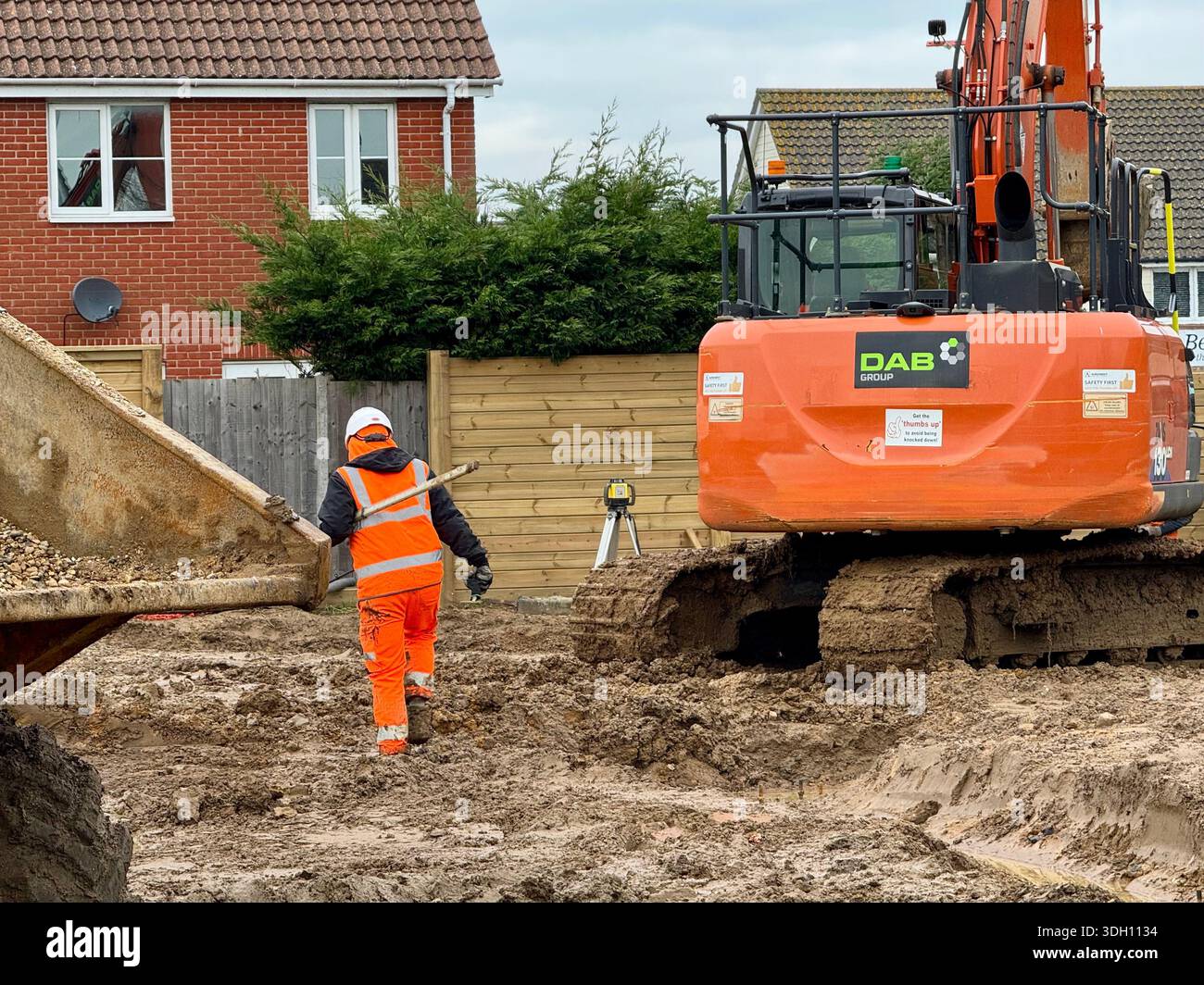 Kesgrave, Suffolk - 19 January 2026 : Construction site for a new Co Op supermarket. Grange Farm, junction of Hartree Way and Newman Drive. - Smartphone Captured Stock Image