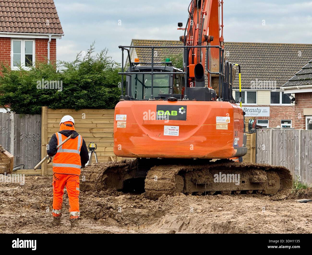 Kesgrave, Suffolk - 19 January 2026 : Construction site for a new Co Op supermarket. Grange Farm, junction of Hartree Way and Newman Drive. - Smartphone Captured Stock Image