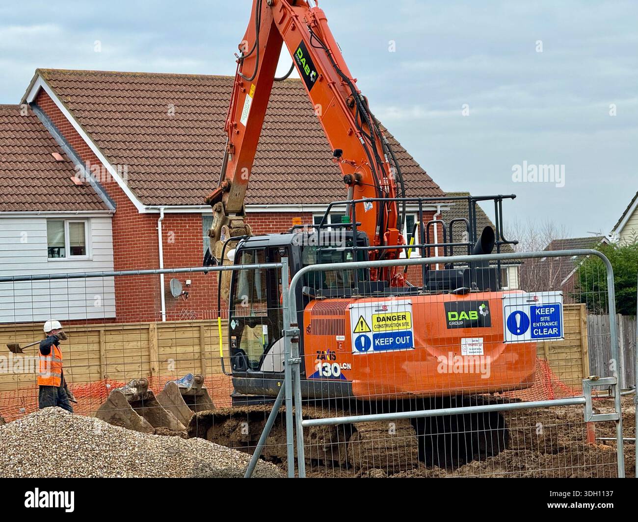 Kesgrave, Suffolk - 19 January 2026 : Construction site for a new Co Op supermarket. Grange Farm, junction of Hartree Way and Newman Drive. - Smartphone Captured Stock Image