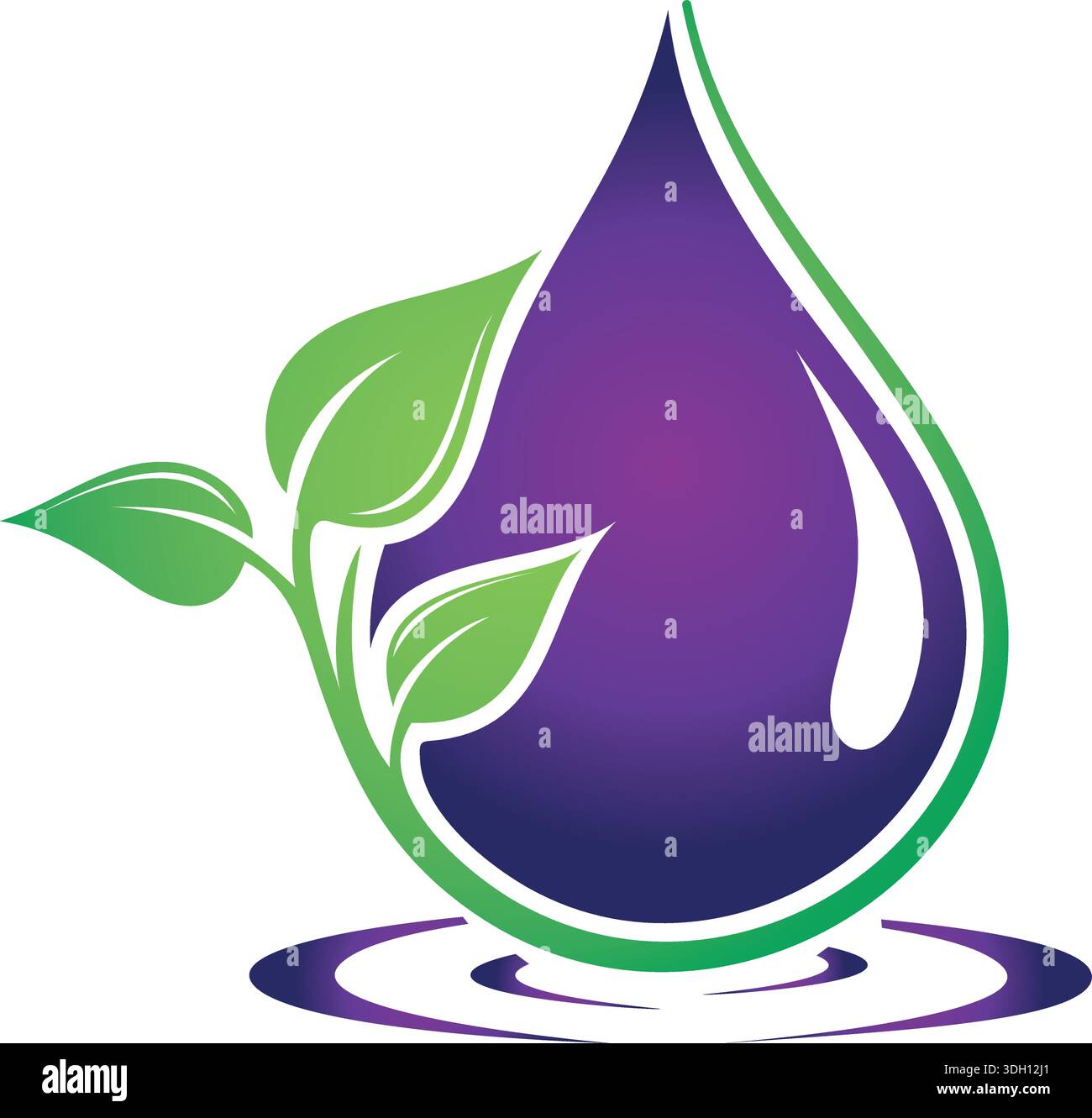 leaf Water drop Logo Template Stock Vector