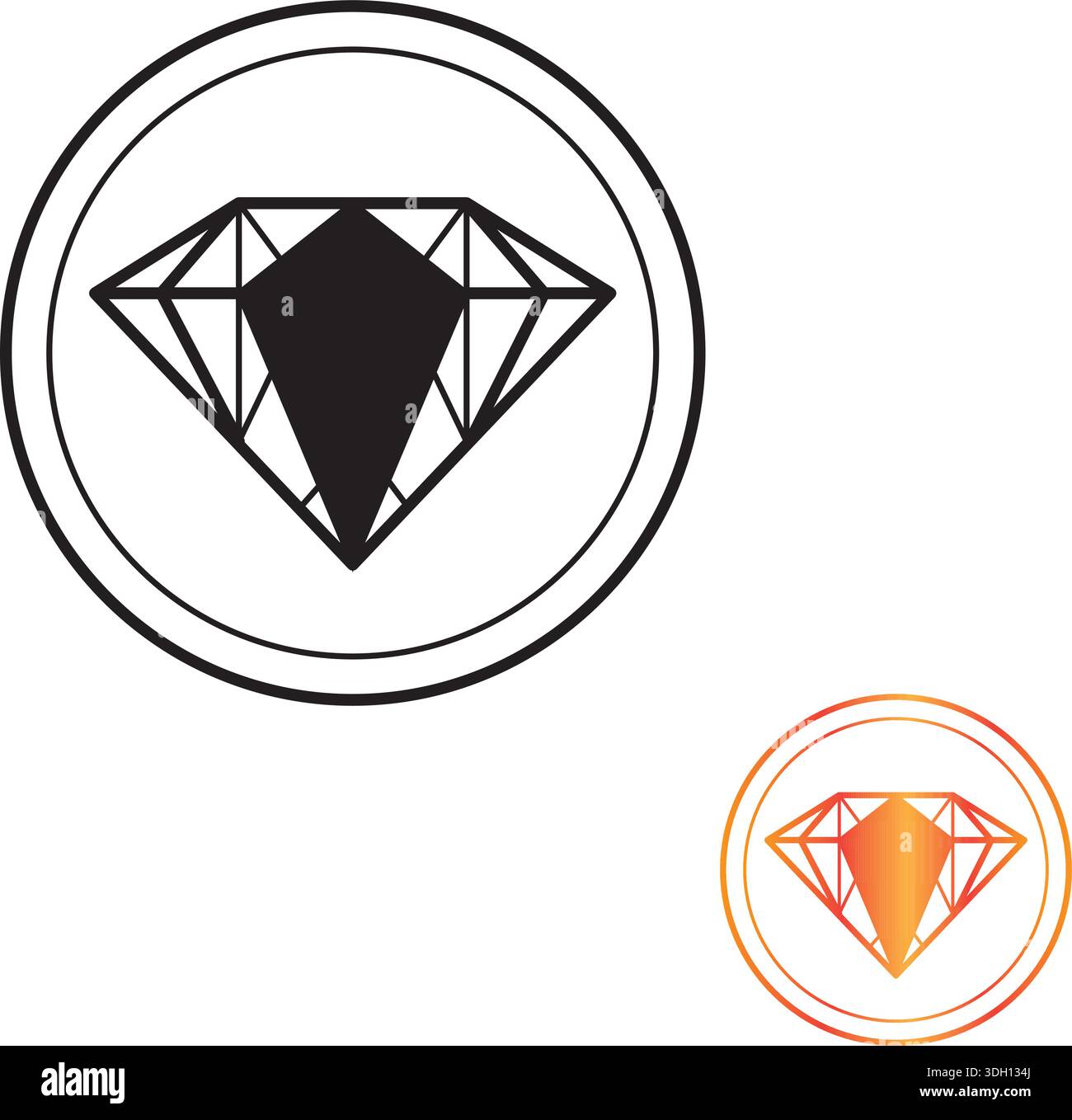 gold or black color Diamond Vector Icon Pro Vector Stock Vector