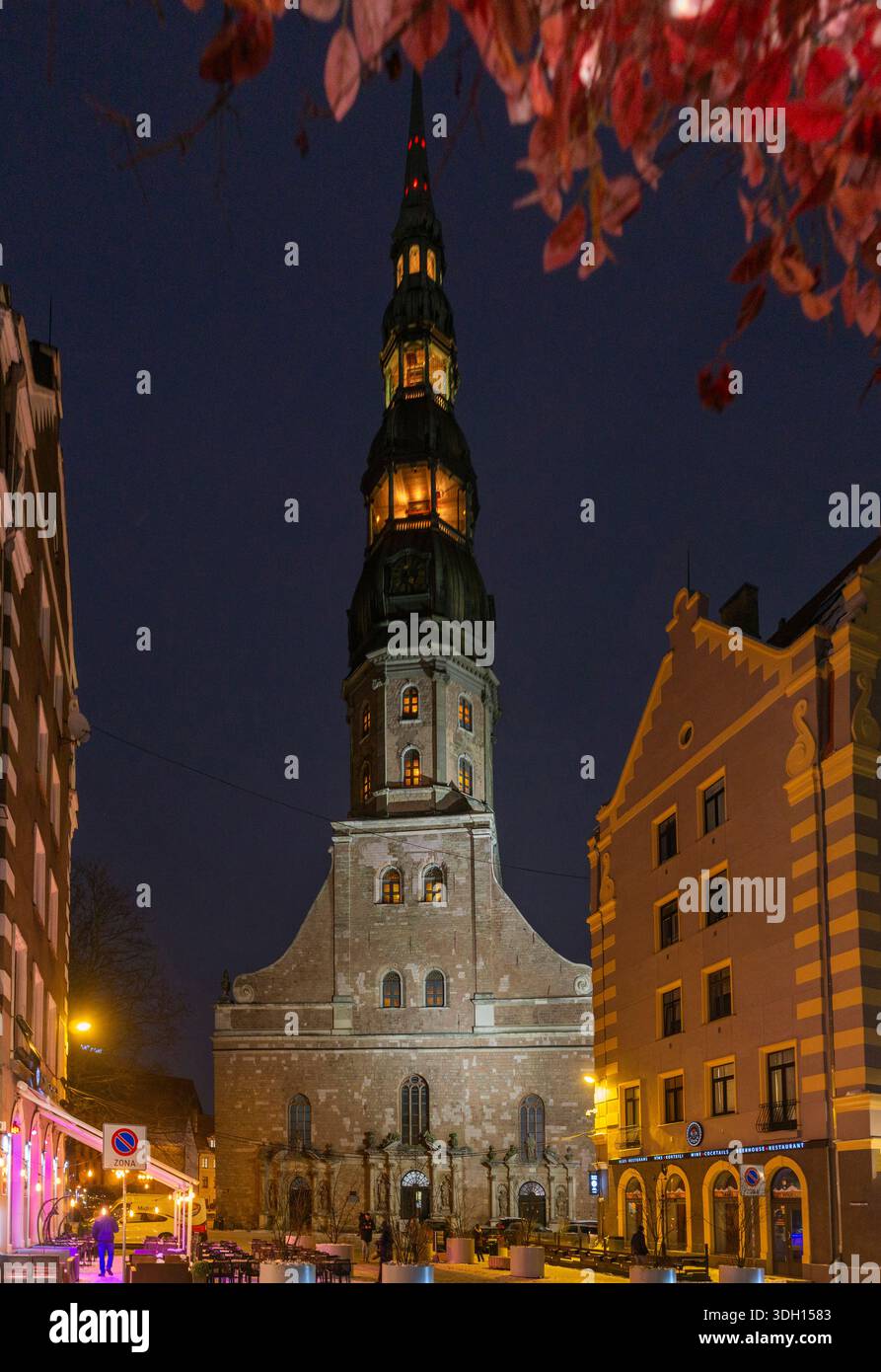 Saint Peters Church in the heart of the city. Fully restored at the end of the second world war and the Soviet occupation. Stock Photo