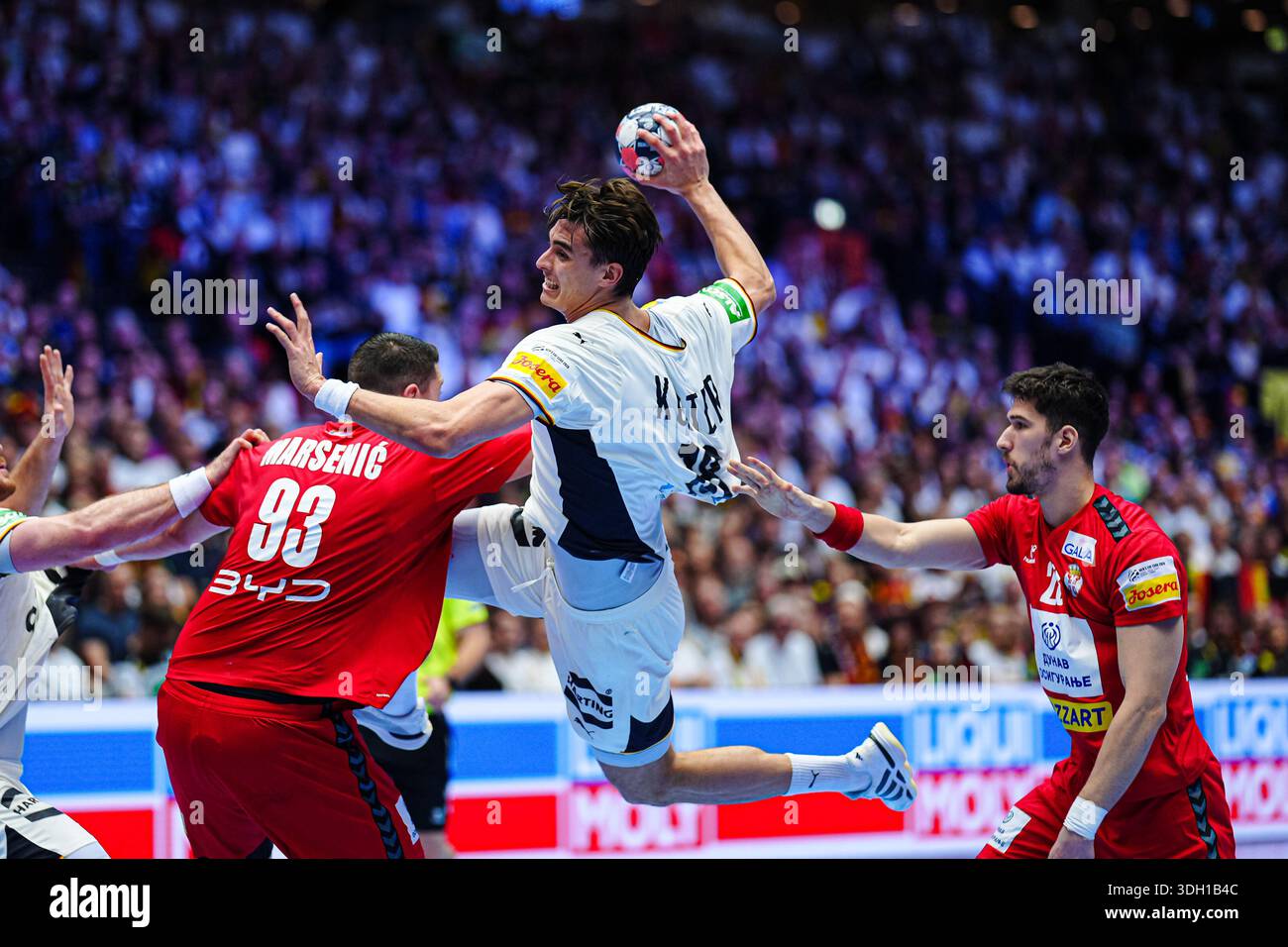 Julian Ruck Wurf/Tor Julian Koester (Deutschland, #18) DEN, Serbien vs. Deutschland ...