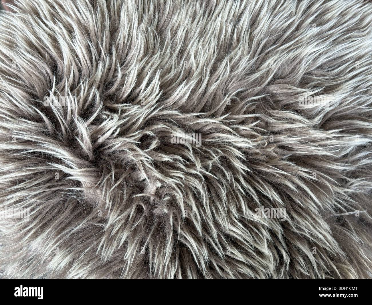 Close-up of Gray Faux Fur Texture Stock Photo