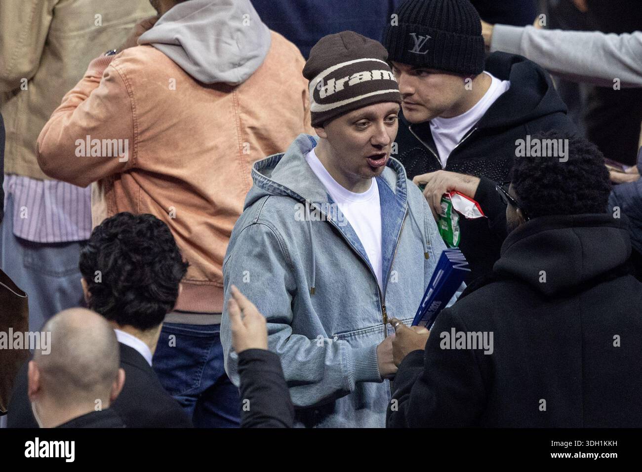 London, UK. 18th Jan, 2026. Rapper Aitch in the crowd ahead of the game ...