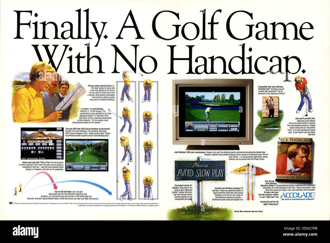 1992 Jack Nicklaus Golf & Course Design Signature Edition pc game ad ...