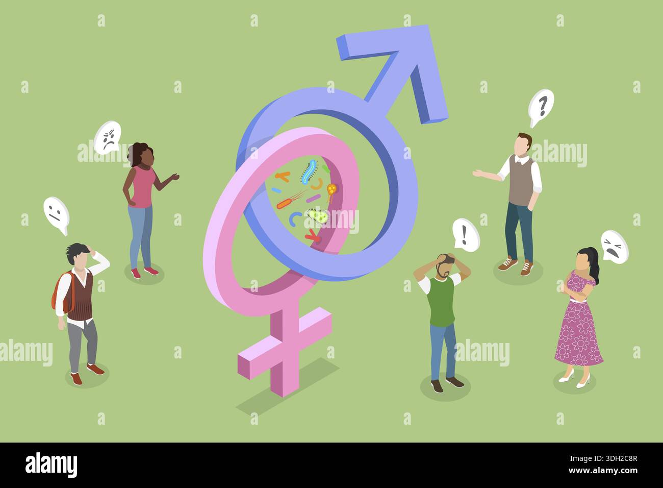 3D Isometric Flat Vector Illustration of Sexually Transmitted ...