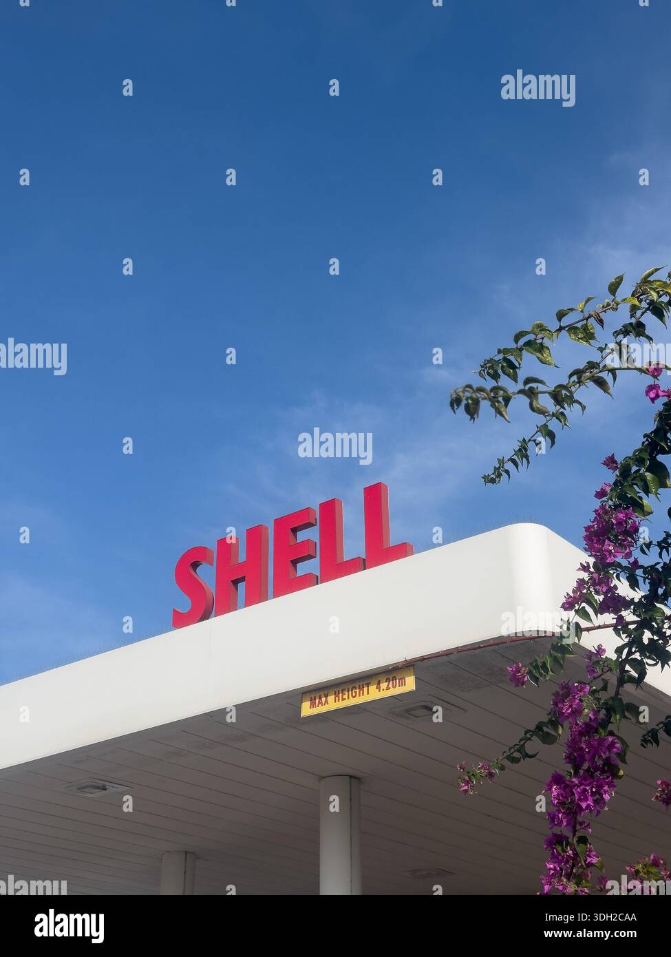Shell Forecort 06 DEC 2025 - Athens, Greece - Shell Forecourt sign in a gas station ...