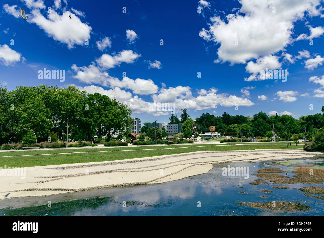 Playground lake summer park hi-res stock photography and images - Alamy