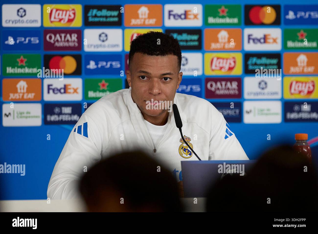 Madrid, Spain. 19th Jan, 2026. Kylian Mbappe of Real Madrid CF attends a  press conference at Ciudad Real Madrid, on the eve of the UEFA Champions  League 2025/2026 first round day 7