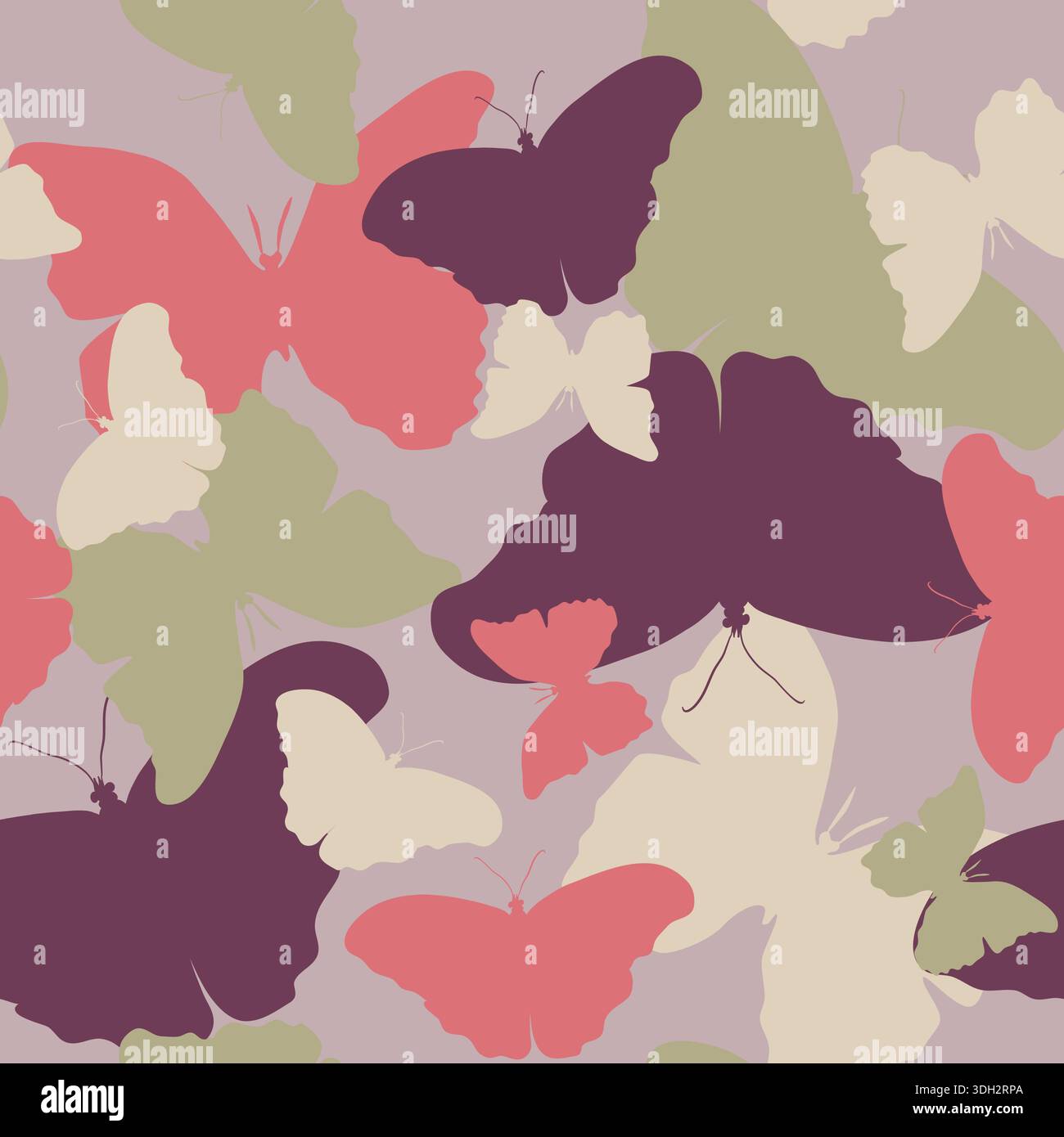 Butterflies seamless colourful pattern in a spotted style, vector illustration Stock Vector