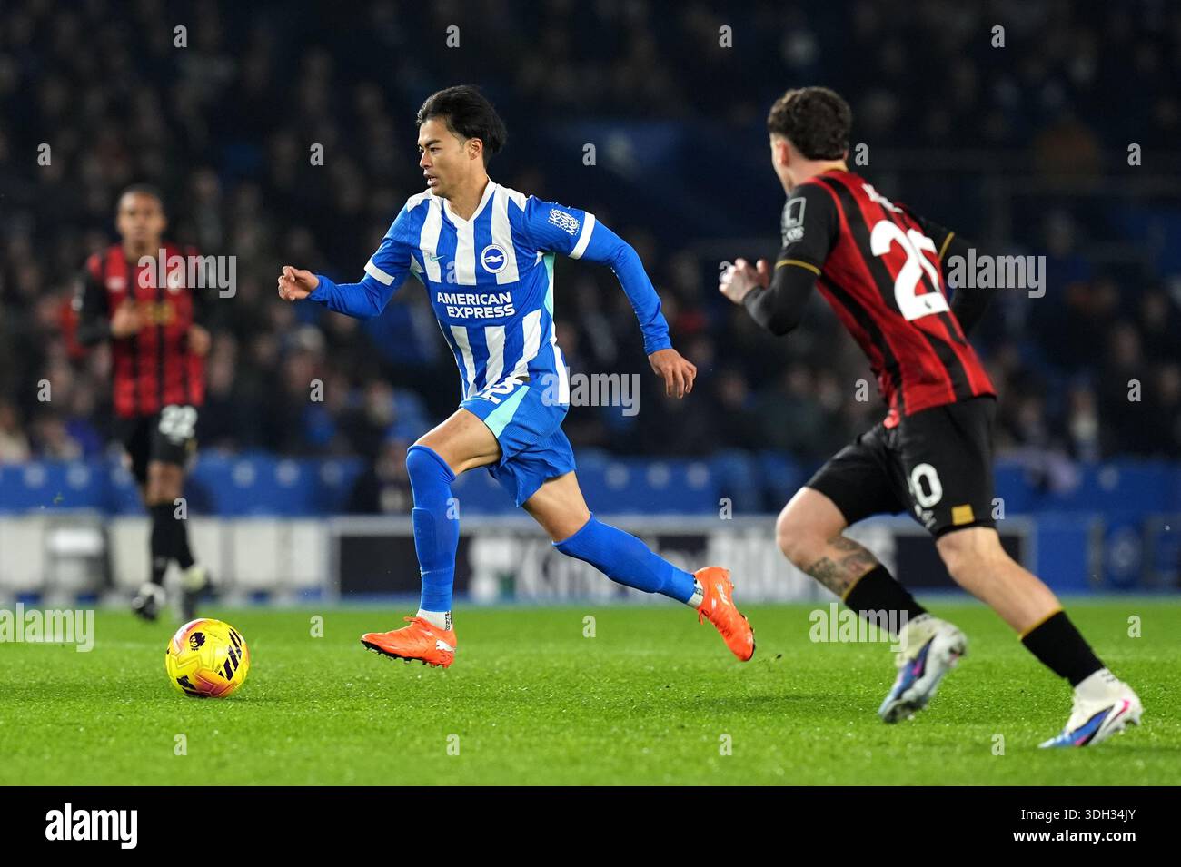 Brighton and Hove Albion's Kaoru Mitoma and Bournemouth's Alex Jimenez ...