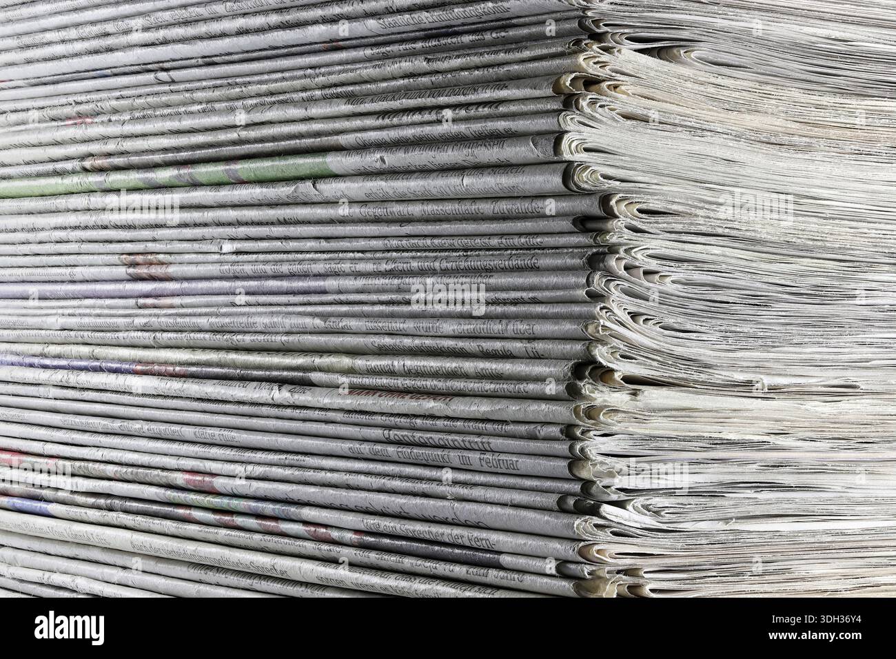 a stack of old newspapers Stock Photo