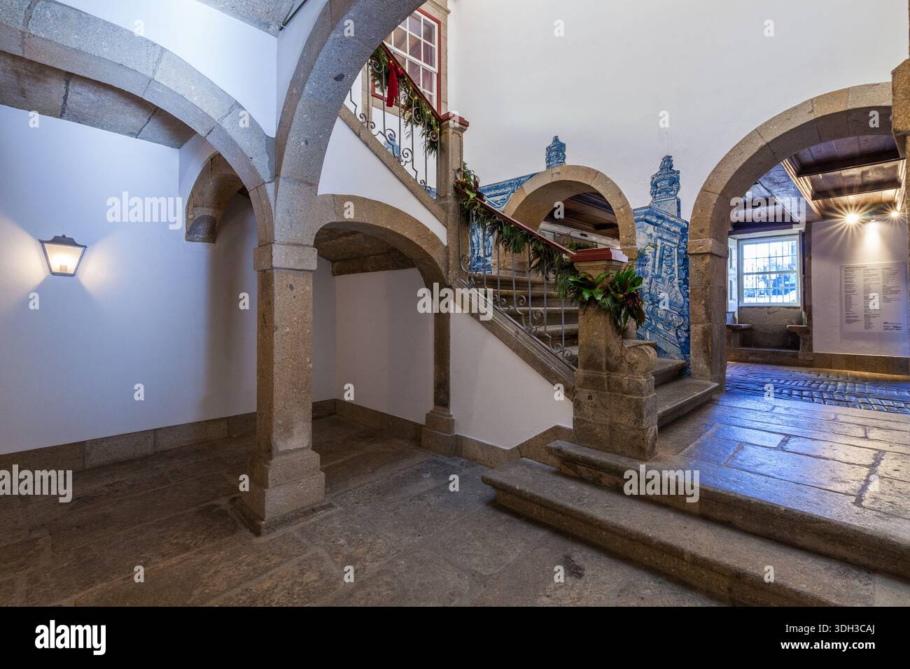 Biscainhos museum. monumental staircase of the Palácio do Raio (also known as the Casa do Mexicano), a renowned 18th-century Baroque masterpiece locat Stock Photo