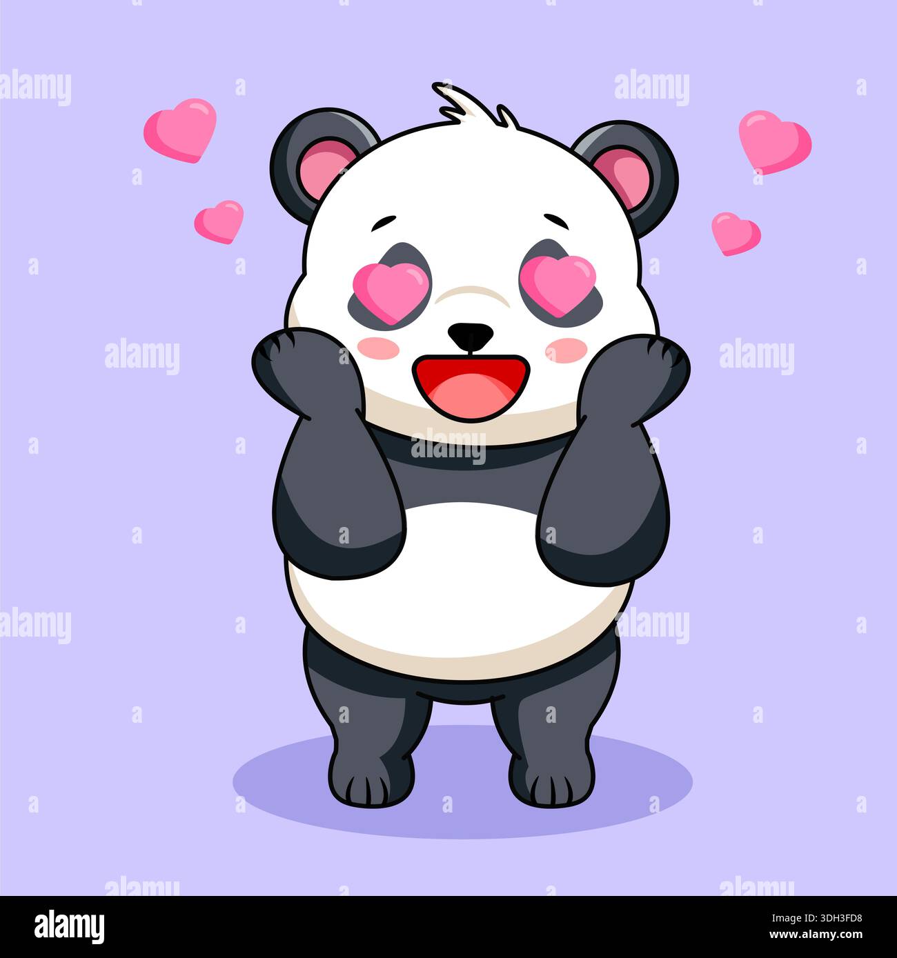Panda in love Stock Vector Images - Alamy