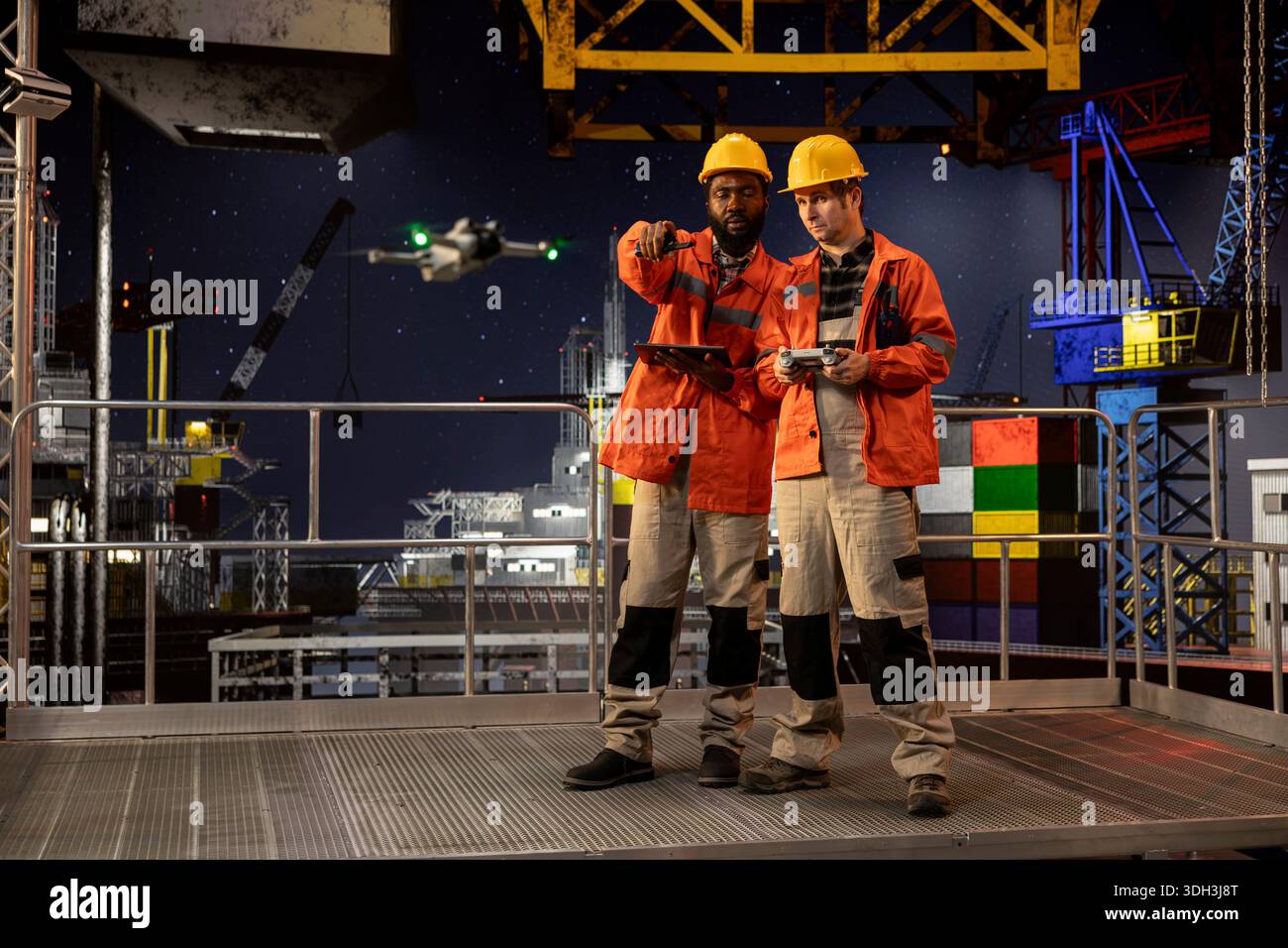 Diverse engineers on drilling platform hi-res stock photography and ...