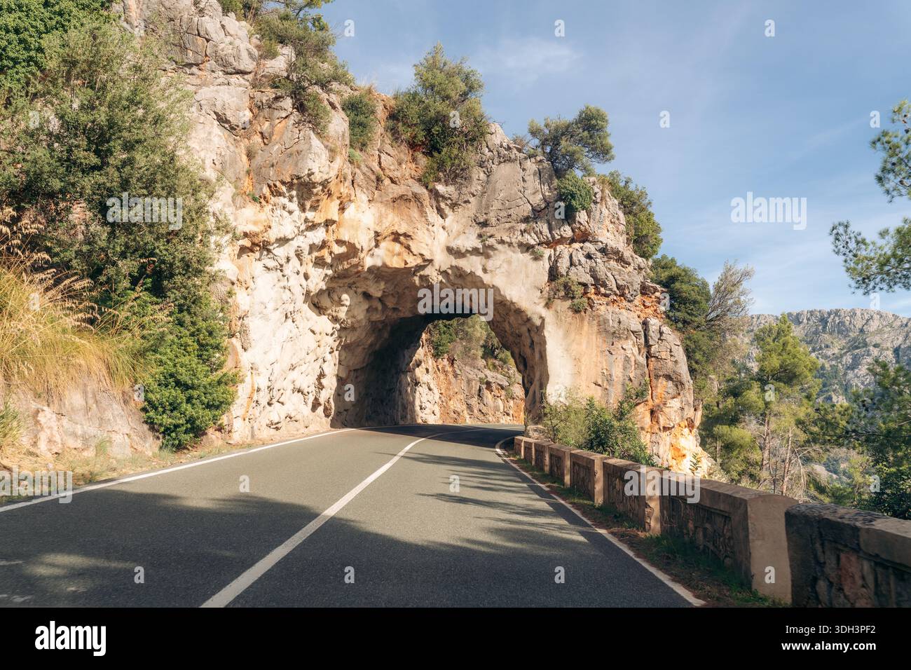 Mazorca Rd Majorca mountain road with a unique rock tunnel for scenic drives and ...