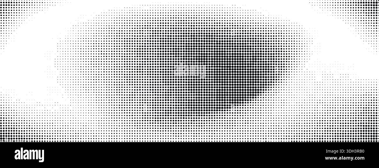 Halftone dotted background. Abstract pattern creating smooth transitions in modern minimalist tech-inspired composition Stock Vector